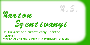 marton szentivanyi business card