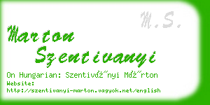 marton szentivanyi business card